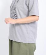 ドライコットン天竺　ボタニカル刺繍T