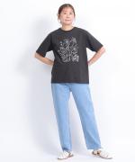 ドライコットン天竺　ボタニカル刺繍T