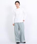 ドライコットン天竺　衿フリル長袖