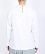 ドライコットン天竺　衿フリル長袖