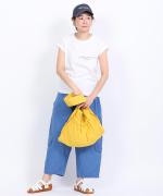 ふわふわ天竺プリント　フレンチスリーブ