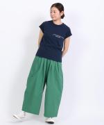 ふわふわ天竺プリント　フレンチスリーブ