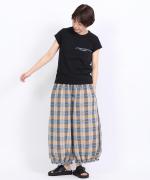 ふわふわ天竺プリント　フレンチスリーブ