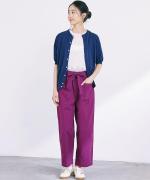 ハイツイストコットン　5分袖カーディガン