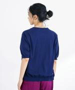 ハイツイストコットン　5分袖カーディガン