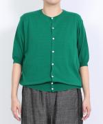 ハイツイストコットン　5分袖カーディガン