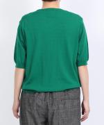 ハイツイストコットン　5分袖カーディガン