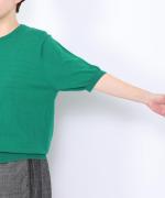 ハイツイストコットン　5分袖カーディガン