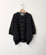ドットジャガード　6分袖カーディガン