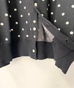 ドットジャガード　6分袖カーディガン