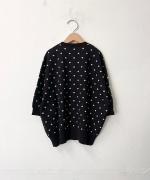 ドットジャガード　6分袖カーディガン