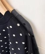 ドットジャガード　フリル袖フレンチ