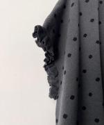 ドットジャガード　フリル袖フレンチ