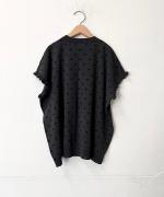 ドットジャガード　フリル袖フレンチ