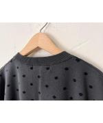 ドットジャガード　フリル袖フレンチ