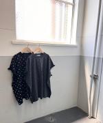 ドットジャガード　フリル袖フレンチ