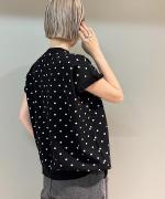 ドットジャガード　フリル袖フレンチ