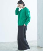 カラーメリノウール　重ね衿プルオーバー