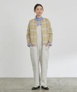 シアーモヘヤ チェック　カーディガン