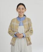 シアーモヘヤ チェック　カーディガン