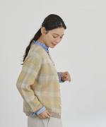 シアーモヘヤ チェック　カーディガン