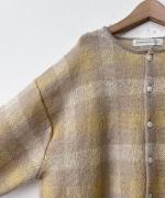 シアーモヘヤ チェック　カーディガン