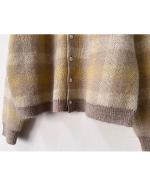 シアーモヘヤ チェック　カーディガン