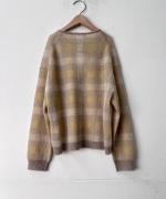 シアーモヘヤ チェック　カーディガン