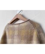 シアーモヘヤ チェック　カーディガン