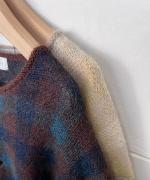 シアーモヘヤ チェック　カーディガン