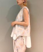 MARBLE PATTERN SLEEVELESS PULLOVER