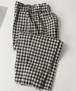 コットン&リネン・プレーンシーチング ワイドストレートパンツ