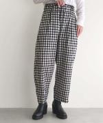 コットン&リネン・プレーンシーチング ワイドストレートパンツ