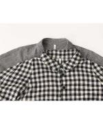 コットン&リネン・チェックシーチング　ピボットスリーブシャツ