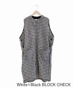 コットン&リネン・チェックシーチング エプロンベスト