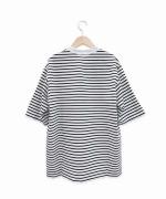 微強撚綿天竺　クルーネック5分袖カットソー