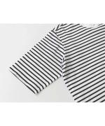 微強撚綿天竺　クルーネック5分袖カットソー