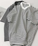 微強撚綿天竺　クルーネック5分袖カットソー