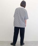 微強撚綿天竺　クルーネック5分袖カットソー