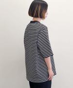 微強撚綿天竺　クルーネック5分袖カットソー