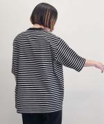 微強撚綿天竺　クルーネック5分袖カットソー