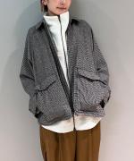 ウール・千鳥 フロントジップジャケット