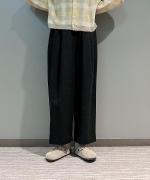 ウール・スタンダードフラノ ワイドストレートパンツ