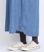 6.5ozコットンリネンデニム　フードジャンパースカート