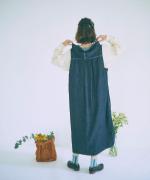 6.5ozコットンリネンデニム　フードジャンパースカート