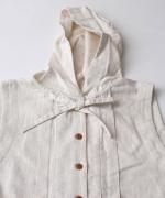 6.5ozコットンリネンデニム　フードジャンパースカート