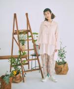 太番手ステッチコットンリネンボイル　フードベスト