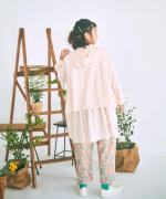 太番手ステッチコットンリネンボイル　フードベスト