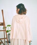 太番手ステッチコットンリネンボイル　フードベスト