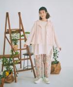 太番手ステッチコットンリネンボイル　フードベスト